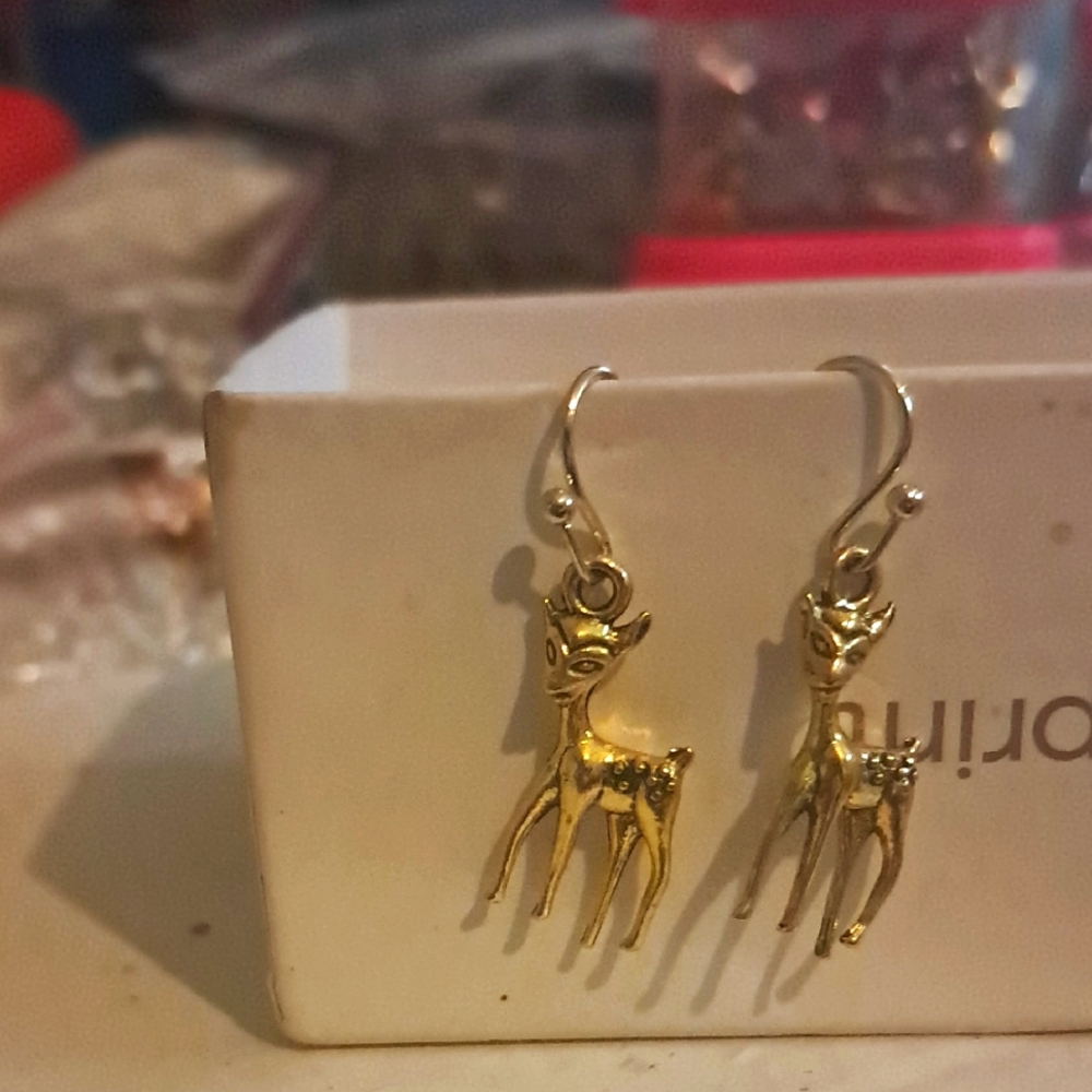 Gold-Toned Deer Earrings